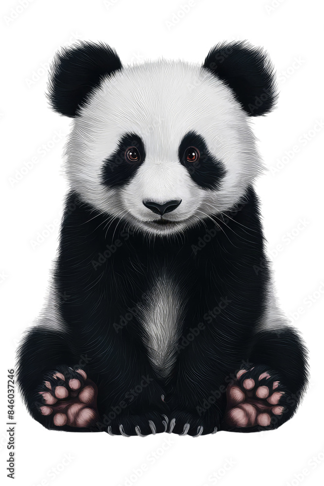 Fototapeta premium Isolated PNG Panda Wildlife, GENERATIVE AI