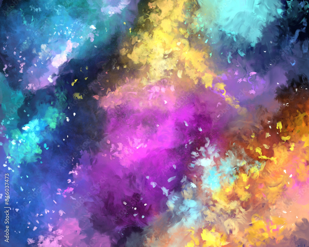 Vibrant Abstract Galaxy Nebula Art Illustration Vibrant Abstract Galaxy Nebula Art Illustration