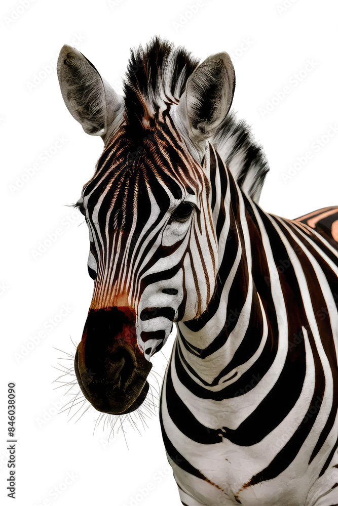 Fototapeta premium Isolated PNG Zebra Wildlife, GENERATIVE AI