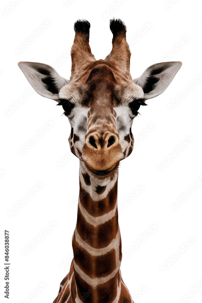 Fototapeta premium Isolated PNG Giraffe Wildlife, GENERATIVE AI
