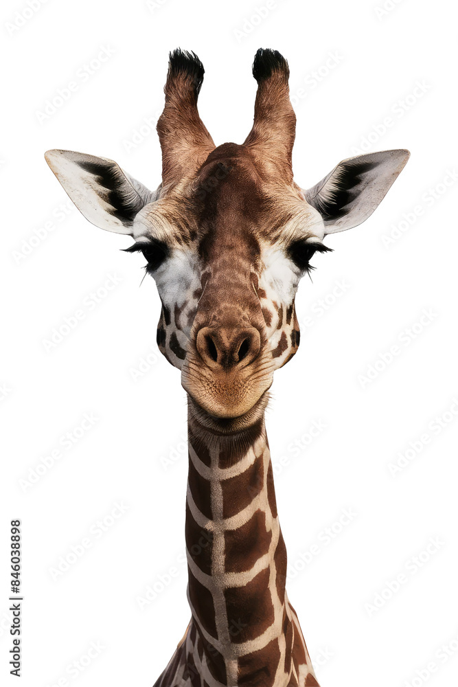 Fototapeta premium Isolated PNG Giraffe Wildlife, GENERATIVE AI