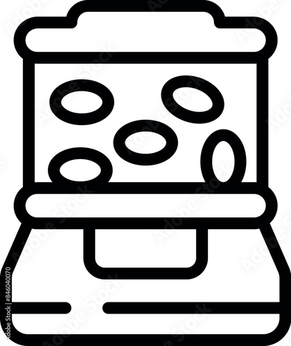 Line icon of an egg incubator, a device that controls temperature and humidity for hatching eggs