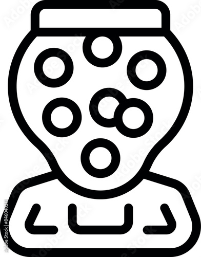 Line icon of a lottery machine filled with lottery balls, creating anticipation and excitement for the draw