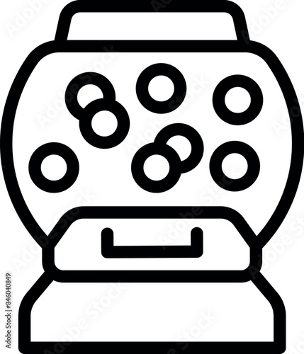 Lottery machine with lottery balls for choosing winner icon. Outline lottery machine with lottery balls for choosing winner vector icon for web design isolated on white background