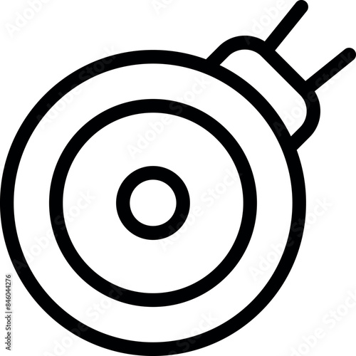 Simple line art icon of a capacitor, an essential component in electronics for storing electrical energy