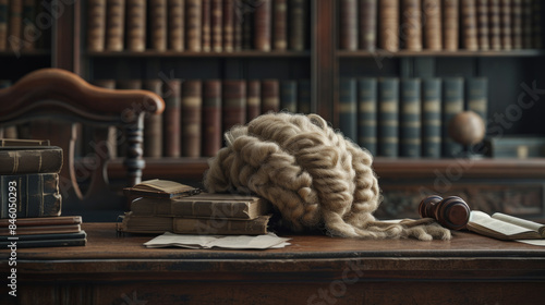 Antique barristers wig photo