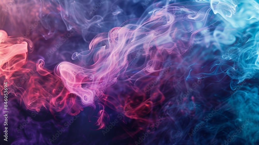 Obraz premium Watch as the smoke silhouettes shift and change in a mesmerizing display of colors.