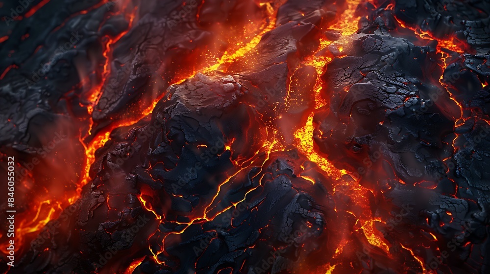 Hot volcanic magma lava background Hot volcanic magma lava background