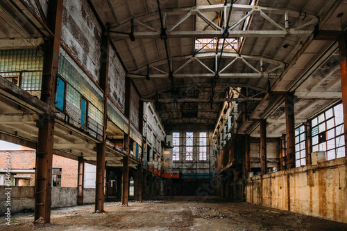 Wallpaper Mural Large abandoned industrial hall interior Torontodigital.ca