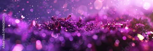 Lavender and violet light burst on dark background  abstract sparkling rays and magical glow