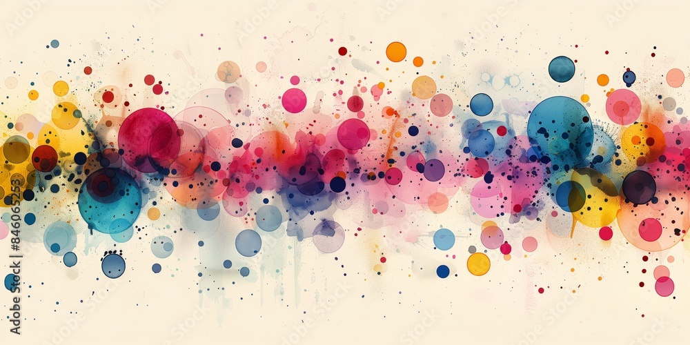 Colorful Circles and Spots on Light Background: Abstract Modern Art Design Colorful Circles and Spots on Light Background: Abstract Modern Art Design