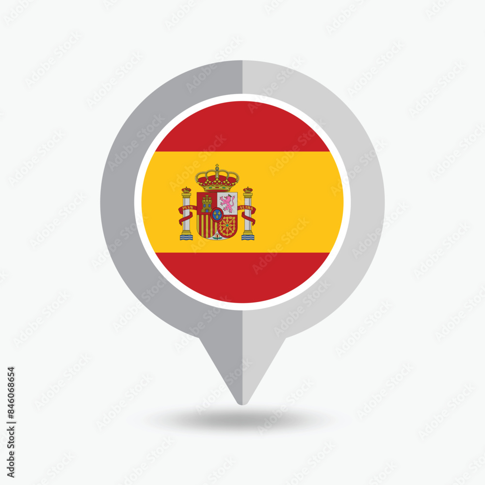 Fototapeta premium Spain Location Pin Icon Vector Illustration