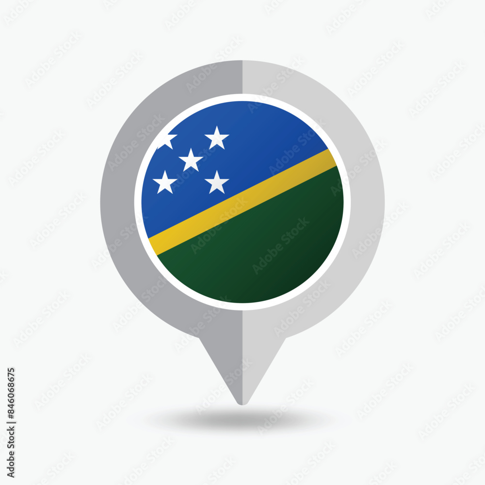 Fototapeta premium Solomon Islands Location Pin Icon Vector Illustration