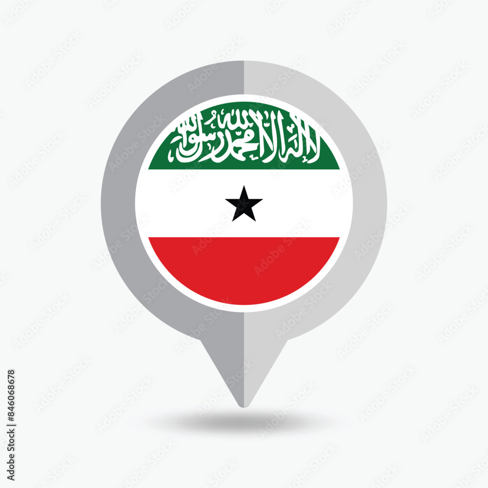 Fototapeta premium Somaliland Location Pin Icon Vector Illustration