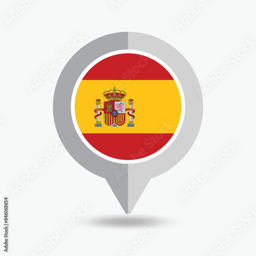 Free Download Spain Location Pin Icon Vector Illustration - GFXLoad