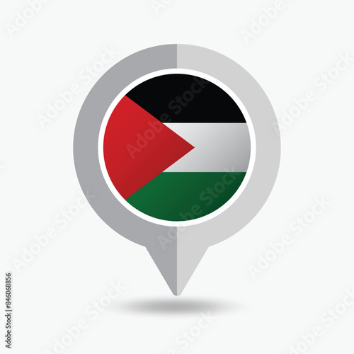 Free Download Palestine Location Pin Icon Vector Illustration - GFXLoad
