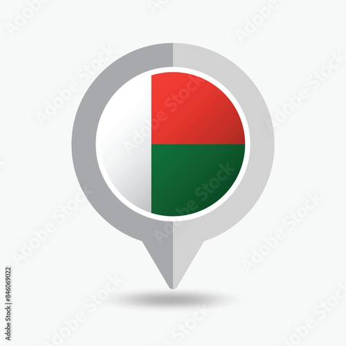 Free Download Madagascar Location Pin Icon Vector Illustration - GFXLoad