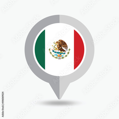 Mexico Location Pin Icon Vector Illustration