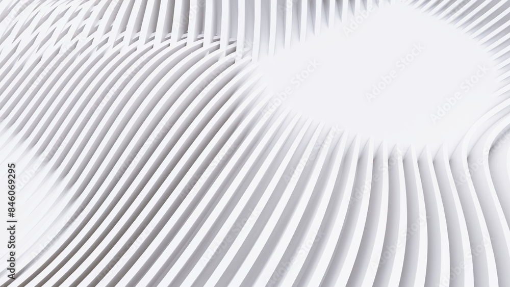 Abstract Curved Shapes. White Circular Background. Abstract Curved Shapes. White Circular Background.