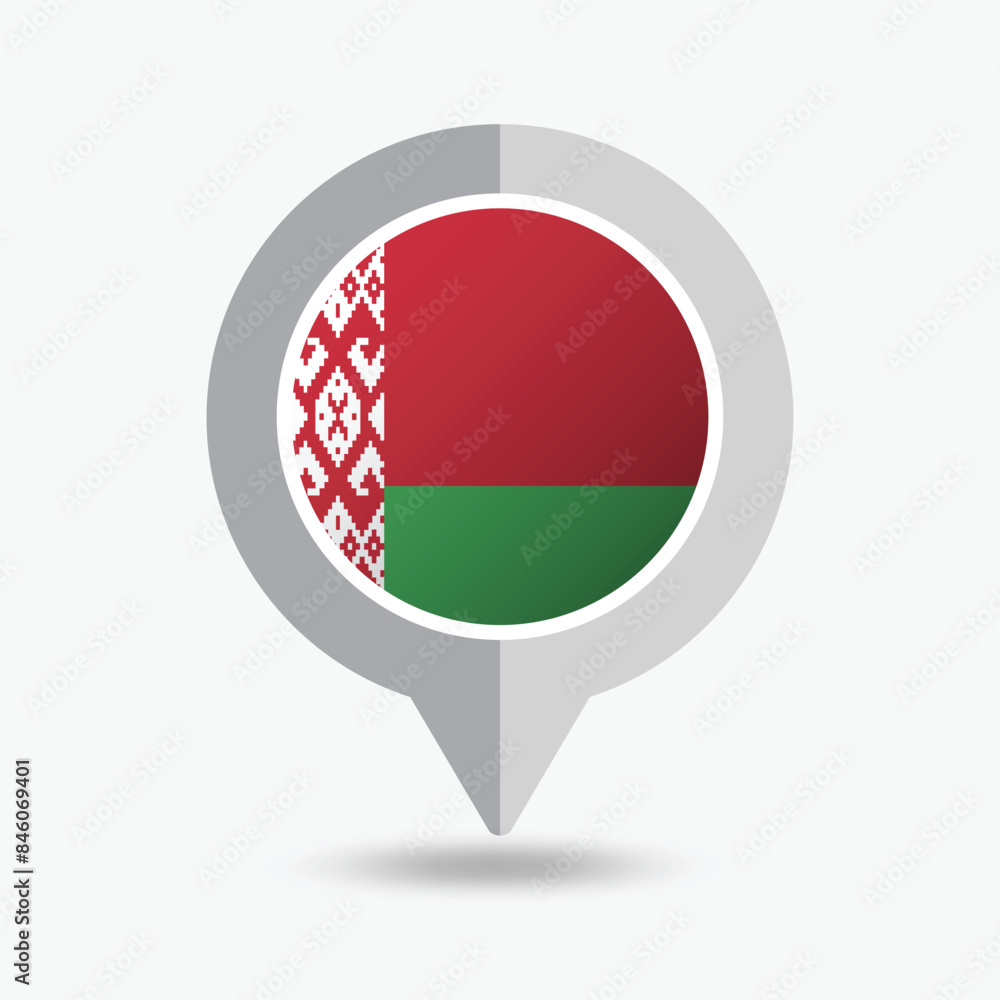 Fototapeta premium Belarus Location Pin Icon Vector Illustration