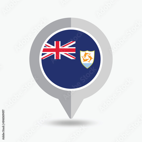 Free Download Anguilla Location Pin Icon Vector Illustration - GFXLoad