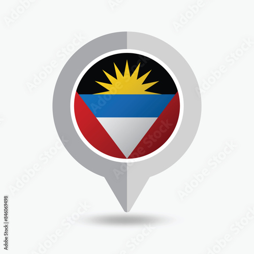 Free Download Antigua and Barbuda Location Pin Icon Vector Illustration - GFXLoad