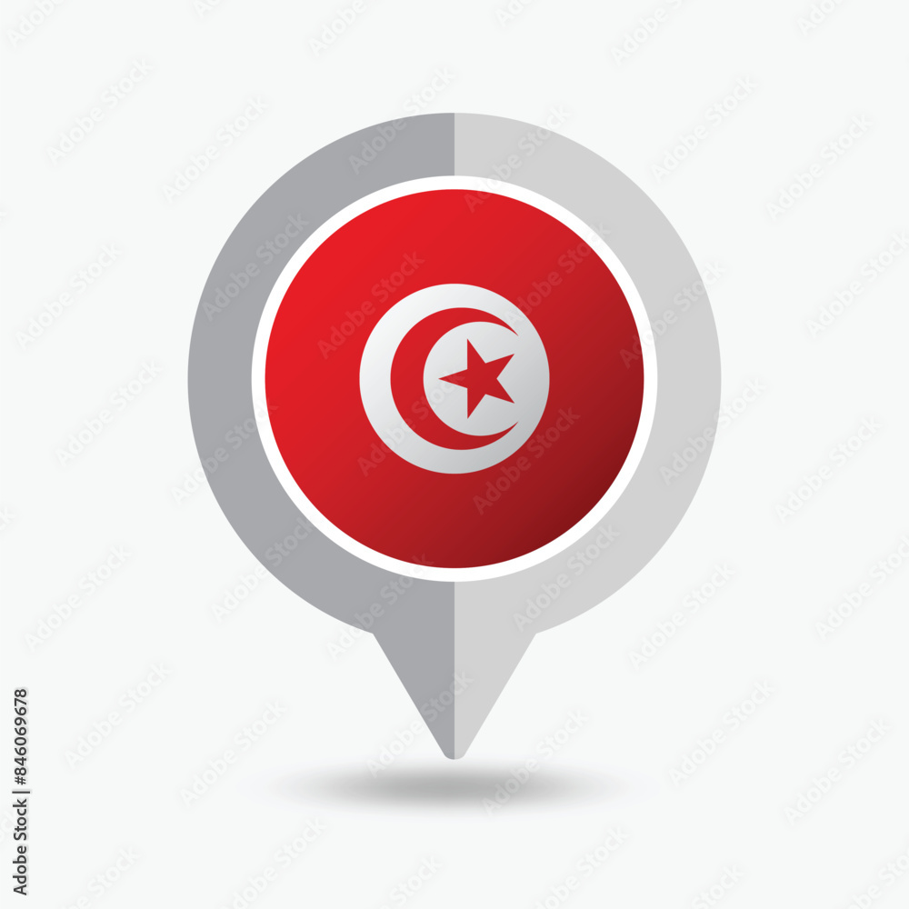 Tunisia Location Pin Icon Vector Illustration Tunisia Location Pin Icon Vector Illustration