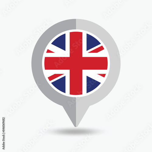Free Download United Kingdom Location Pin Icon Vector Illustration - GFXLoad