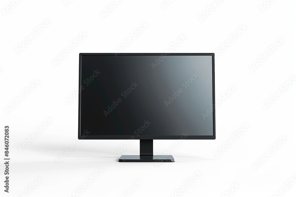 Black computer monitor isolated on white background Black computer monitor isolated on white background