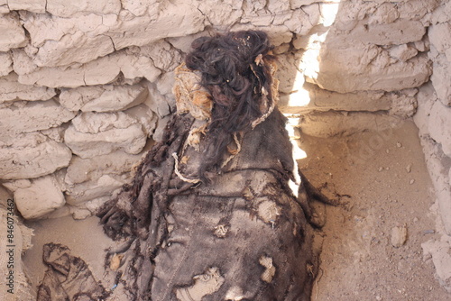 chauchilla necropolis archaeological site, nasca, peru photo