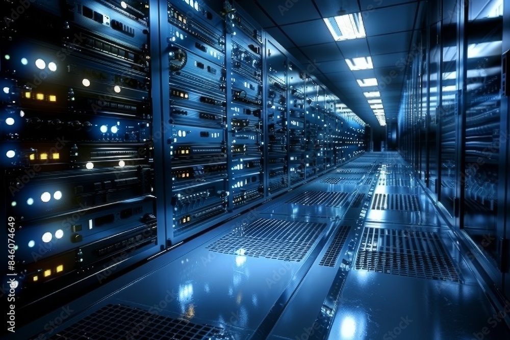 High Tech AI Data Center, Digital Innovation, Futuristic Technology, Cybernetic Intelligence High Tech AI Data Center, Digital Innovation, Futuristic Technology, Cybernetic Intelligence