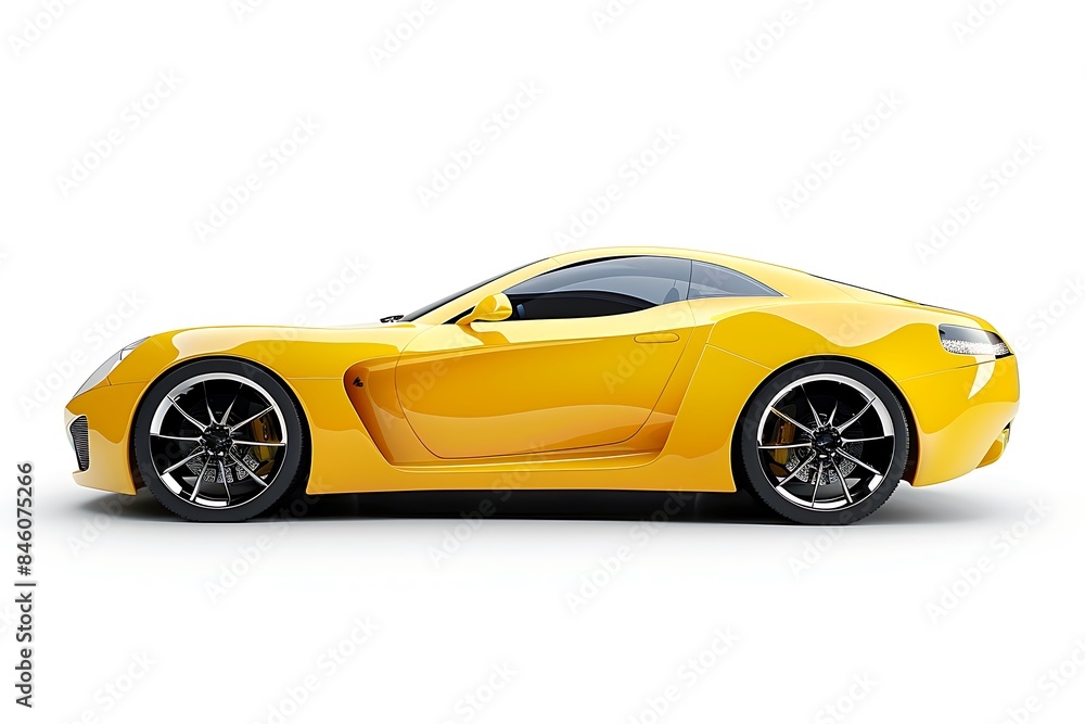 Yellow car isolated on white background Yellow car isolated on white background