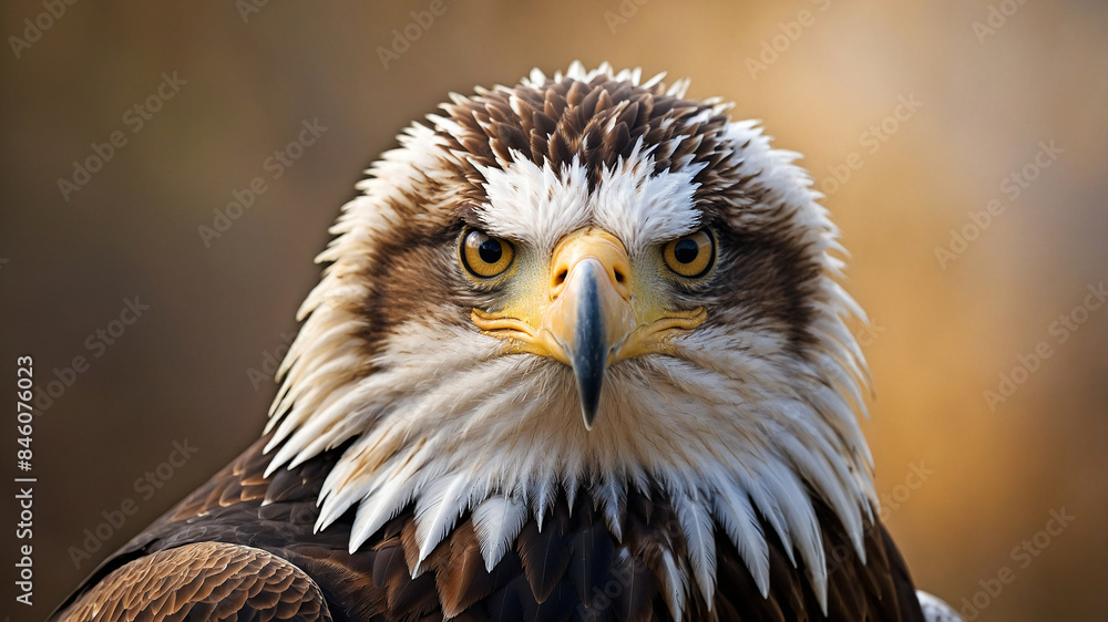 A regal eagle stares directly into the lens A regal eagle stares directly into the lens