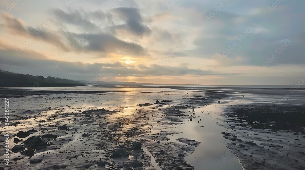 Fototapeta premium Seen firth sea during low tide