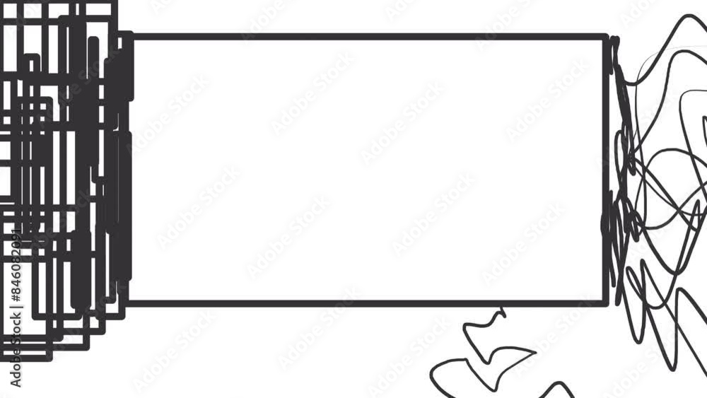 In the middle of the image there is a frame for inserting text or other content. Shapes, geometry and lines change around the blank form. In the middle of the image there is a frame for inserting text or other content. Shapes, geometry and lines change around the blank form.