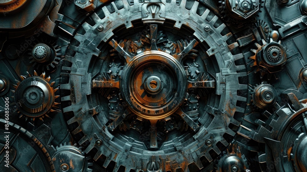 Cogwheel in a mechanism ideal for backgrounds