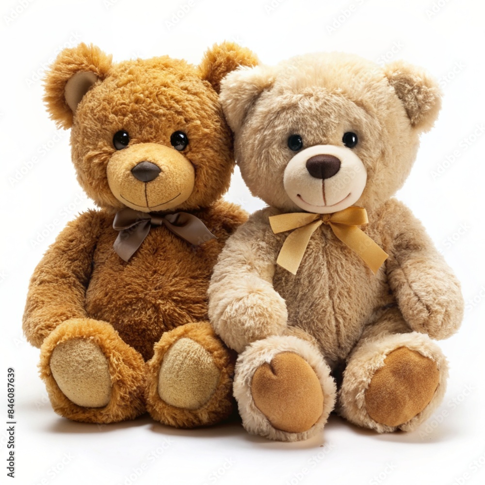 Two Toy Bears on White Background Two Toy Bears on White Background