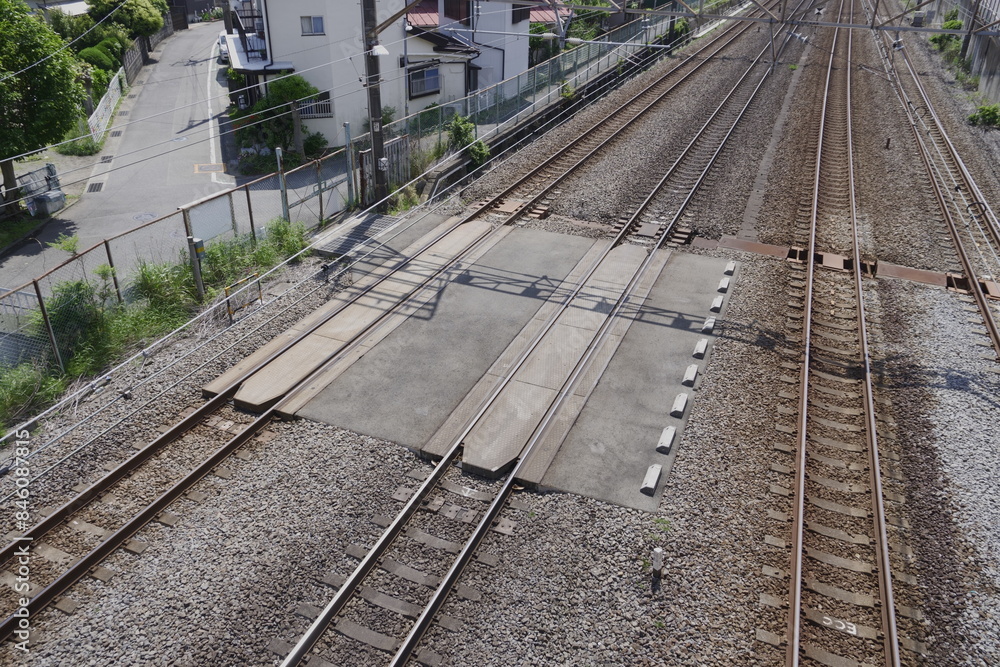 Fototapeta premium 通れなくなった踏切跡