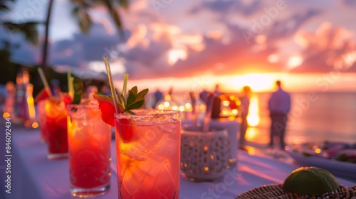 As the sky continued to transform into a breathtaking display of vibrant hues the group sampled a variety of islandinspired cocktails. From fruity daiquiris to refreshing mojitos each photo