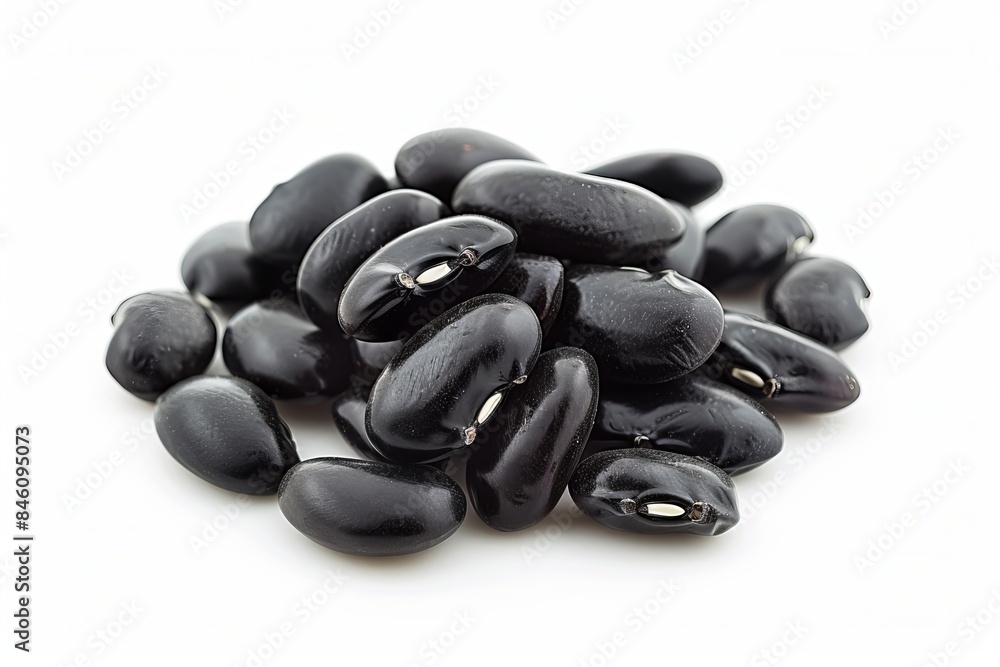 Black beans isolated on white background Black beans isolated on white background