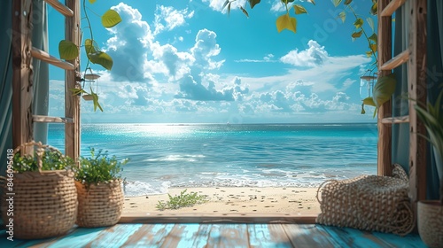 Beachside Bliss: A Desk and the Endless Horizon