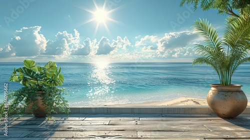 Oceanic Oasis: Workspace with a View of Summer Sands