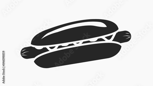 hotdog silhouette isolated on white