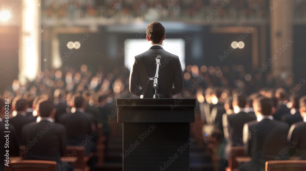 Speaker Addressing a Large Audience Speaker Addressing a Large Audience