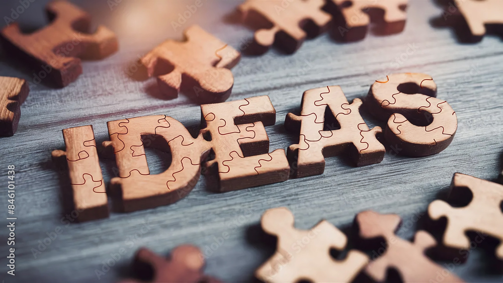 IDEAS word made out of puzzle pieces IDEAS word made out of puzzle pieces