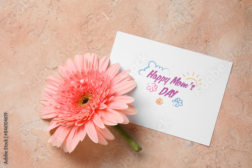 Festive postcard with flowe...