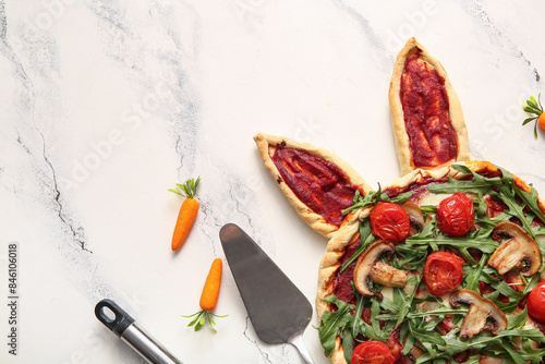 Composition with tasty pizz...