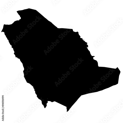 saudi arabia map silhouette on transparent background