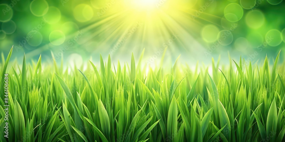 Obraz premium Lush green grass background perfect for nature themes, green, grass, background, texture, nature, outdoors, vibrant, foliage, plant, environment, natural, meadow, field, spring, peaceful
