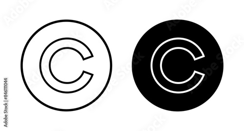 Copyright icon vector isolated on white background. copyright symbols
